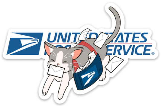 "US Paw-Stol Service" Mail Cat Leo Sticker
